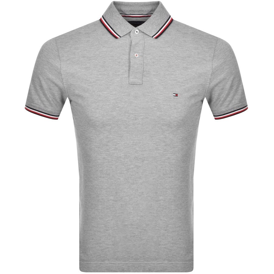 Alternative Image for ProductTommy Hilfiger Tipped Slim Fit Polo T Shirt Grey1
